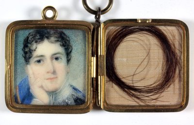 Lord Charles Bentinck (1780-1826), médaillon en or avec mèche de cheveux dans le compartiment opposé - George Lethbridge Saunders