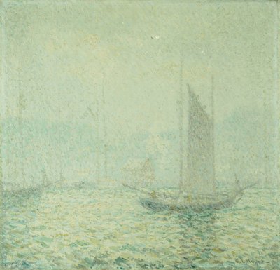 Brume du port (huile sur toile) - George Loftus Noyes