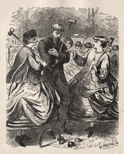 Notre partie de croquet, 1864 - George Louis Palmella Busson Du Maurier