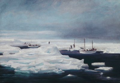 Le James Caird, Dudley Docker et Stancomb Wills Amarrés à la Banquise dans la Mer de Weddell, Avril 1916 - George Marston