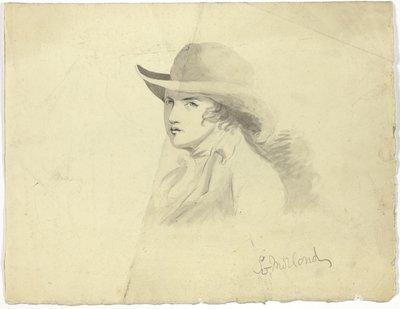 Buste de jeune homme portant un chapeau (recto) ; tête d