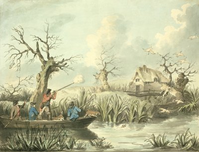 Chasse au canard, gravé par Thomas Rowlandson, publié par J. Harris, 1789 - George Morland