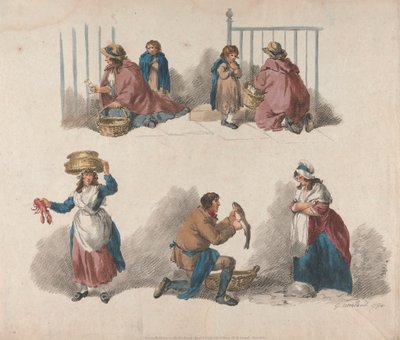 Ensemble de cinq : Cinq études de colporteurs - George Morland