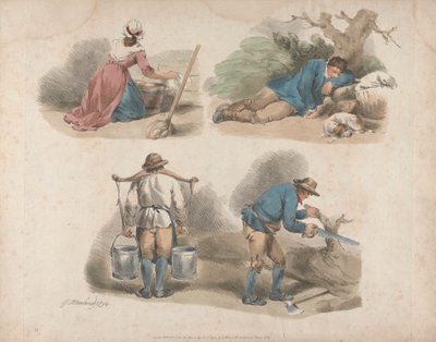 Ensemble de cinq : Études de travailleurs - George Morland