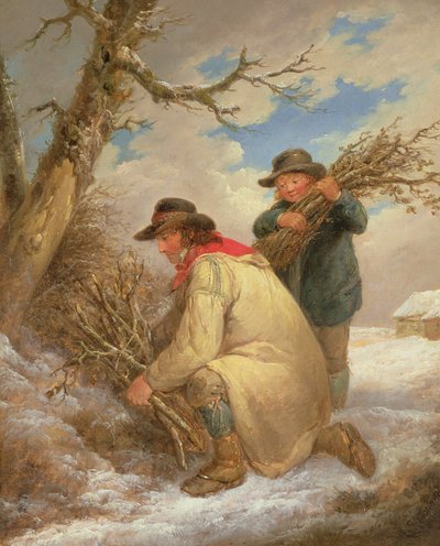 Ramasseurs de brindilles dans la neige - George Morland