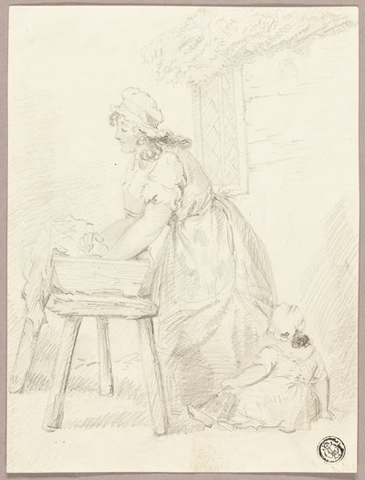 Femme lavant des vêtements - George Morland