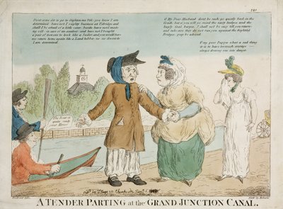 Un tendre adieu au Grand Junction Canal, gravé par Roberts, 1810s - George Moutard Woodward