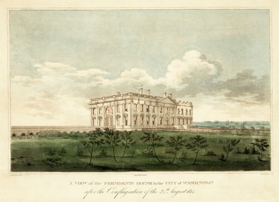 Vue de la Maison du Président dans la ville de Washington après l