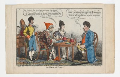 Un héritier en droit !!, gravure réalisée par Charles Williams, 1808 - George Moutard Woodward