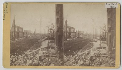 Vue stéréoscopique de Clark Street après l
