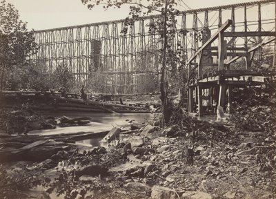 Pont à chevalets à Whiteside - George N. Barnard