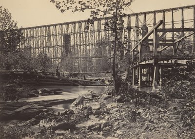 Pont à chevalets à Whiteside - George N. Barnard