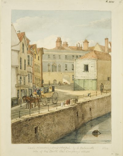 Chapelle de Lady Huntingdon vue du pont-levis - George Orleans Delamotte