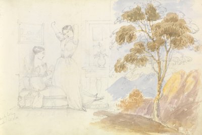Croquis de deux jeunes femmes, l