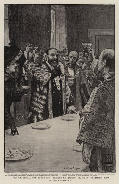 Après la proclamation du roi, buvant à la santé de Sa Majesté à la Mansion House - George Percy Jacomb Hood