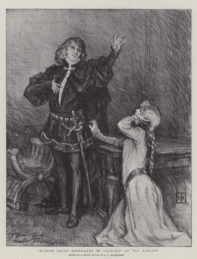 Madame Sarah Bernhardt dans Hamlet à l