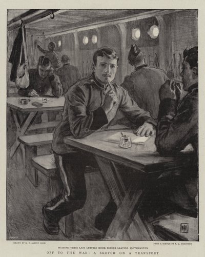 En route pour la guerre, une esquisse sur un transport - George Percy Jacomb Hood