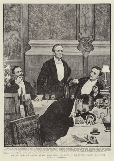 Le dîner de M. Asquith à l