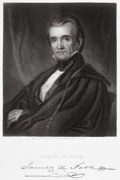 James Knox Polk, gravé par Henry Bryan Hall (1808-84) - George Peter Alexander Healy
