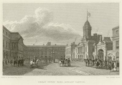 Grande cour au château de Dublin - George Petrie
