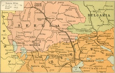 Carte du front de Salonique, 1919 - George Philip and Son Ltd