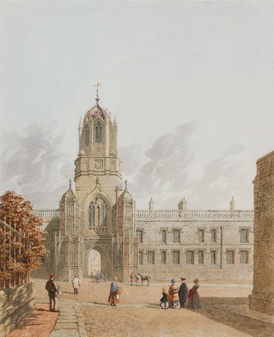 Tom Tower, Christ Church depuis Pembroke Square, Oxford, 1849 - George Pyne