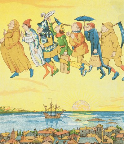 Les jours de la semaine, illustration de Rumpelstiltskin - George R. Halkett