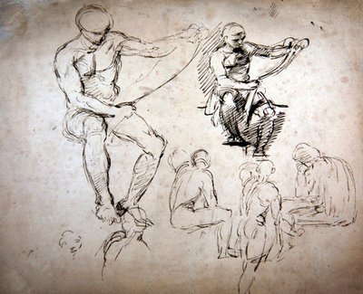 Mâles nus - études pour les Anciens - George Richmond