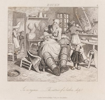 Salon de coiffure, Rouen, c.1821 - George Robert Lewis