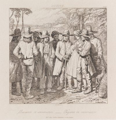 Paysans conversant, Munich, vers 1821 - George Robert Lewis