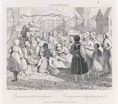 Paysans Vendant, Strasbourg, c.1821 - George Robert Lewis