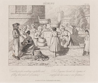 Lavage de légumes, Heming, vers 1821 - George Robert Lewis