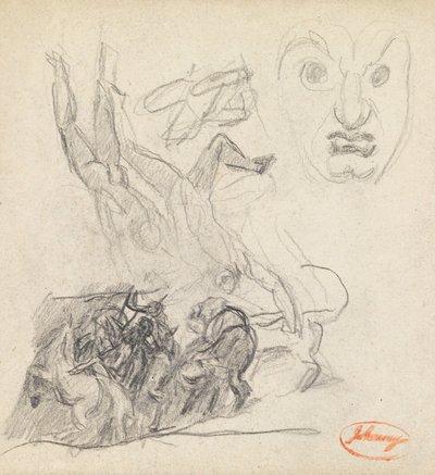 Figure Composition Étude 21 avec un visage - George Romney
