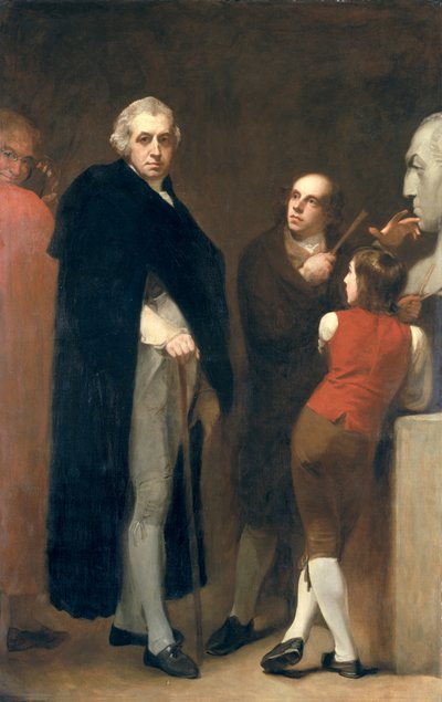 John Flaxman (1755-1826) modelant son buste de William Hayley (1745-1820), vers 1791-92 - George Romney