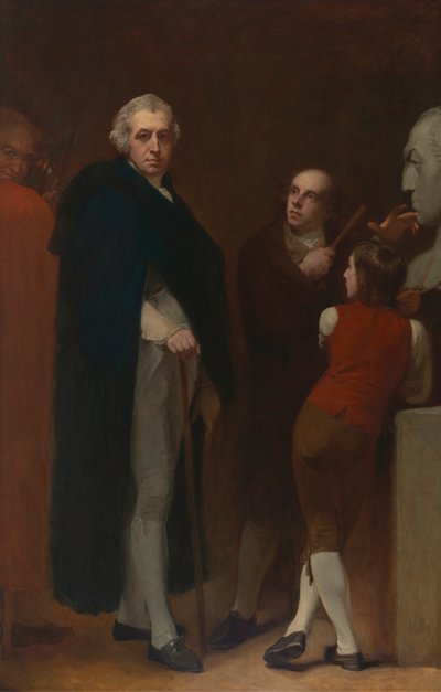 John Flaxman modelant le buste de William Hayley - George Romney