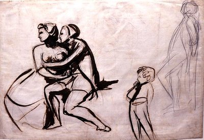 Amoureux espionnés par un enfant - George Romney