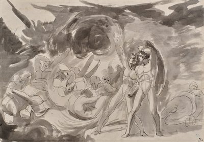 Satan observant les anges déchus - George Romney