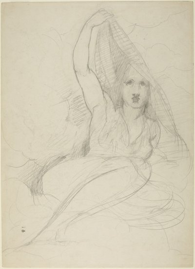 Femme assise se dévoilant - George Romney