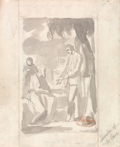 Étude pour le portrait du major Thomas Pearson et du brahmane - George Romney