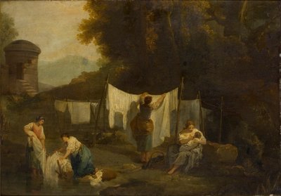 Les Blanchisseries Paysans lavant le linge - George Romney