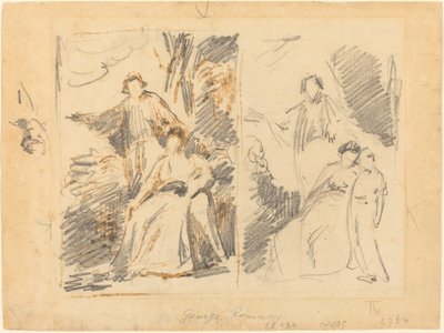 Deux Études pour un Portrait de la Famille Warren - George Romney
