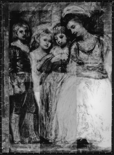 Radiographie du portrait des enfants Hartley, vers 1781-83 - George Romney