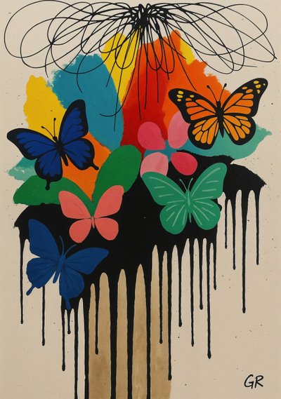 Signs We Hold On To, 2025 (acrylique sur toile) - George Rosaly