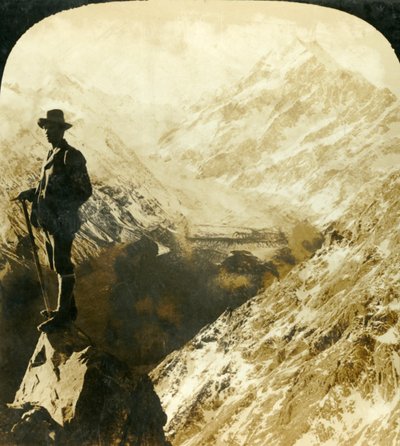 Mont Cook et la tête du glacier Hooker, Nouvelle-Zélande, vers 1909 - George Rose