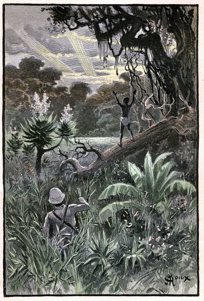 Illustration de George Roux pour le livre de Jules Verne 