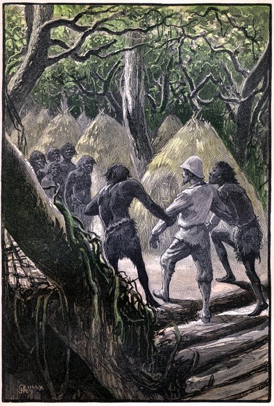 Illustration de George Roux pour le livre de Jules Verne 