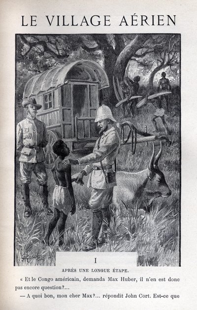 Illustration dans « Le village aérien » de Jules Verne - George Roux