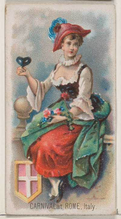 Carnaval à Rome, Italie, de la série Holidays N80 pour les cigarettes Duke - George S. Harris and Sons