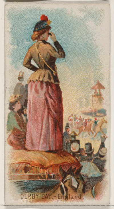 Jour de Derby, Angleterre, de la série Holidays N80 pour les cigarettes Duke, 1890 - George S. Harris and Sons