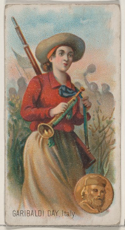 Jour de Garibaldi, Italie, de la série Holidays N80 pour les cigarettes Duke - George S. Harris and Sons